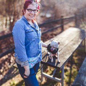 woman and her dog